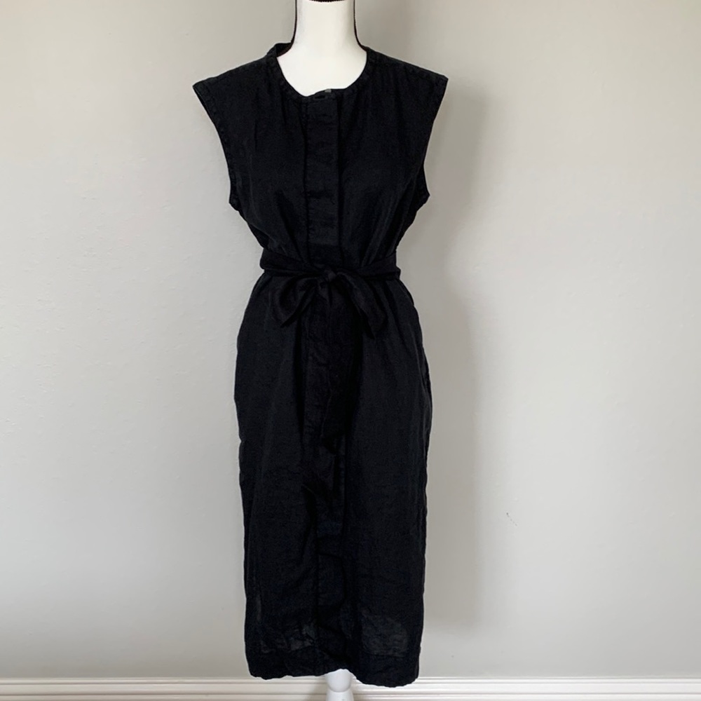MOVING SALE! J. Crew Black Linen Midi Dress - Size S